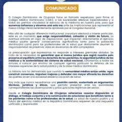 Comunicado del Colegio Dominicano de Cirujanos sobre el Nuevo Código Penal